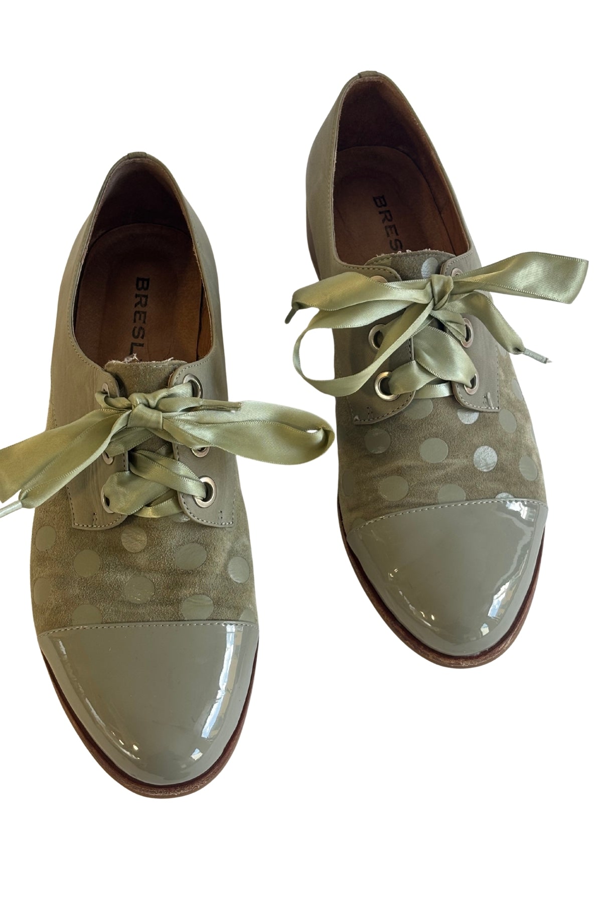 Bresley sage green polka dot booties, 41