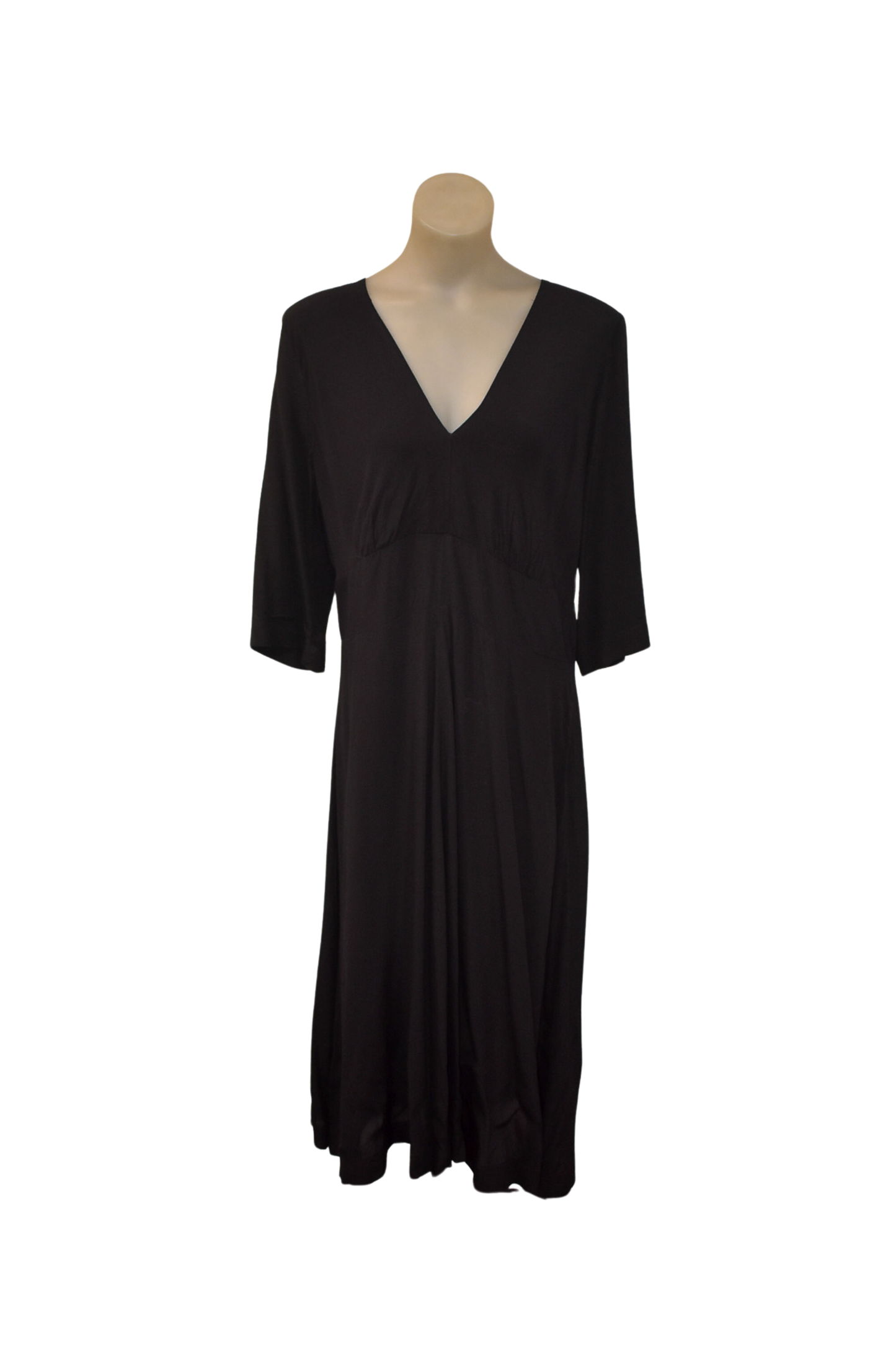 Caroline Sills NZ made black flowy dress, 14