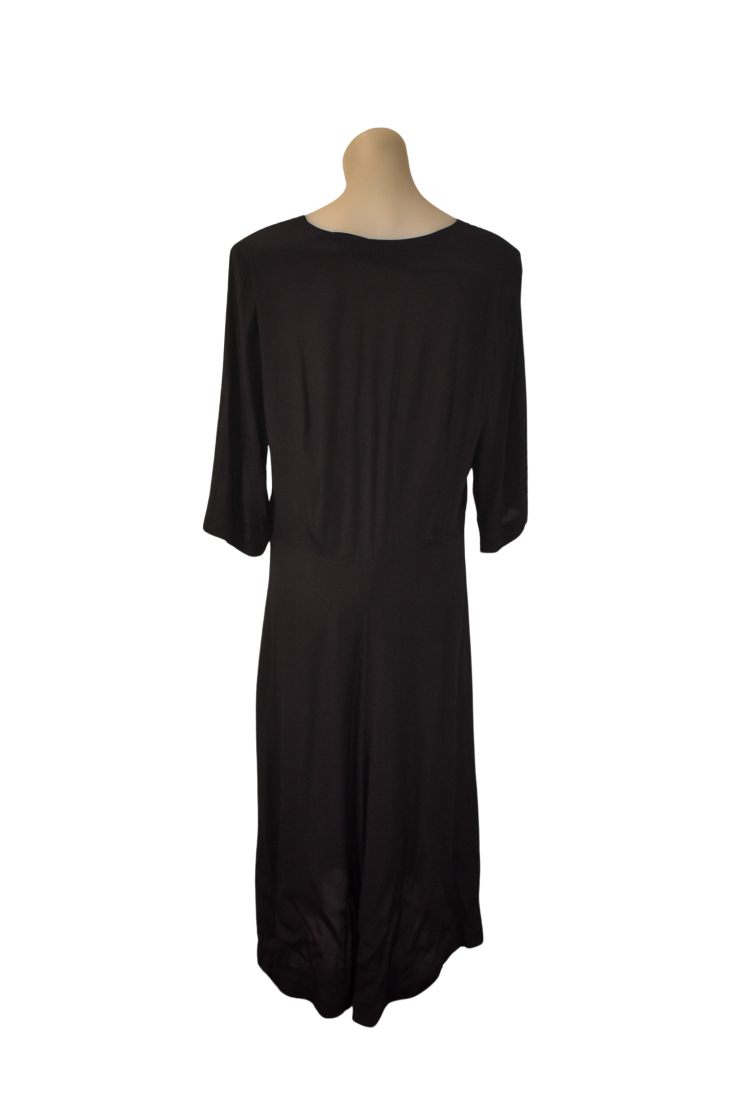 Caroline Sills NZ made black flowy dress, 14