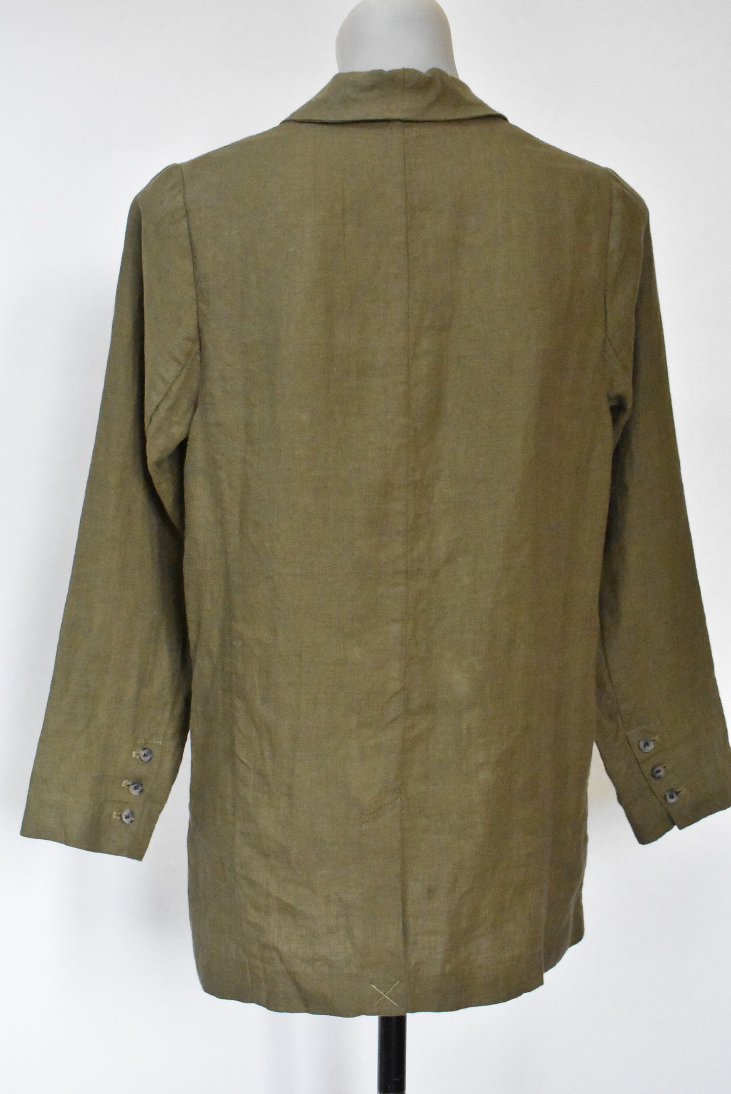 Max linen olive green blazer, 6 (NWT)