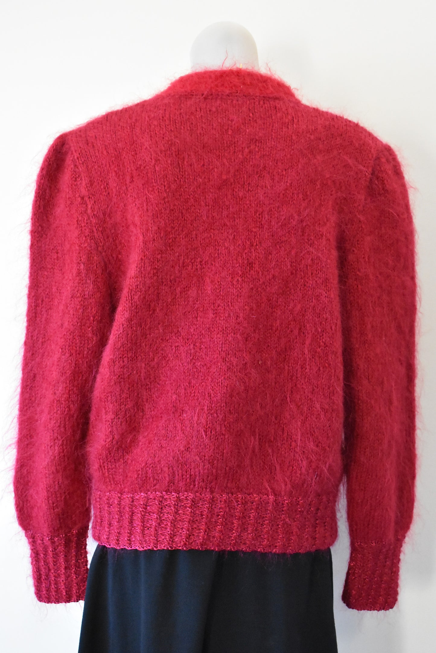 Stunning red mohair jumper, M