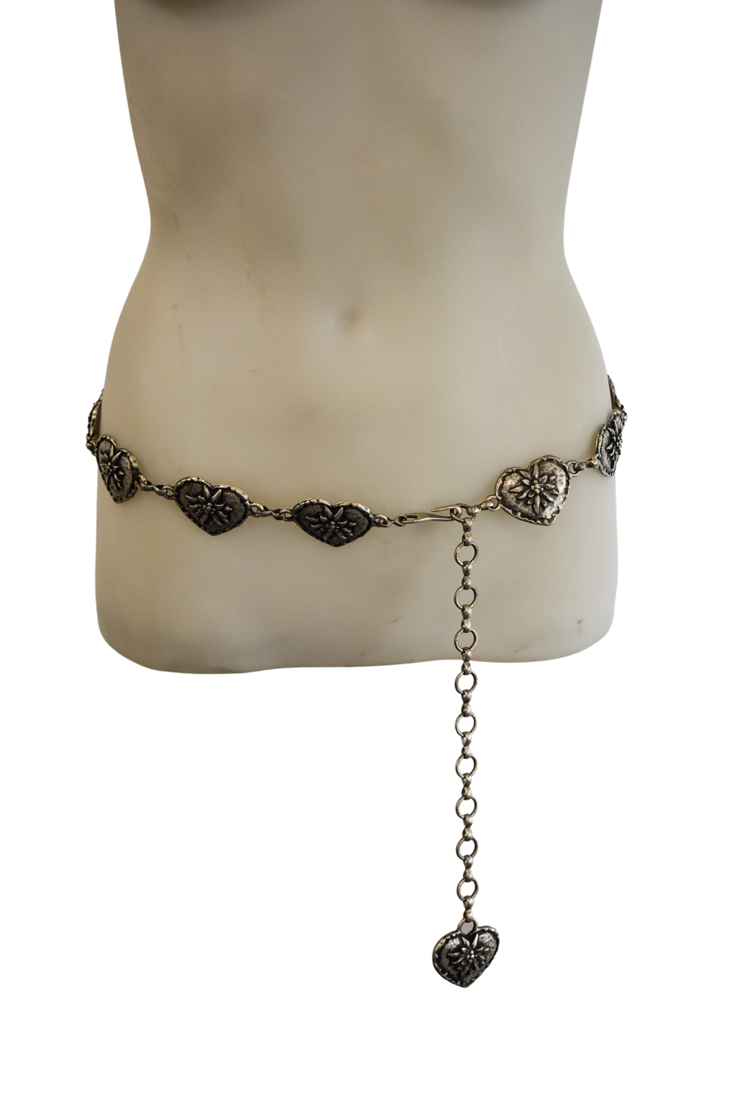 Y2K metal heart belt