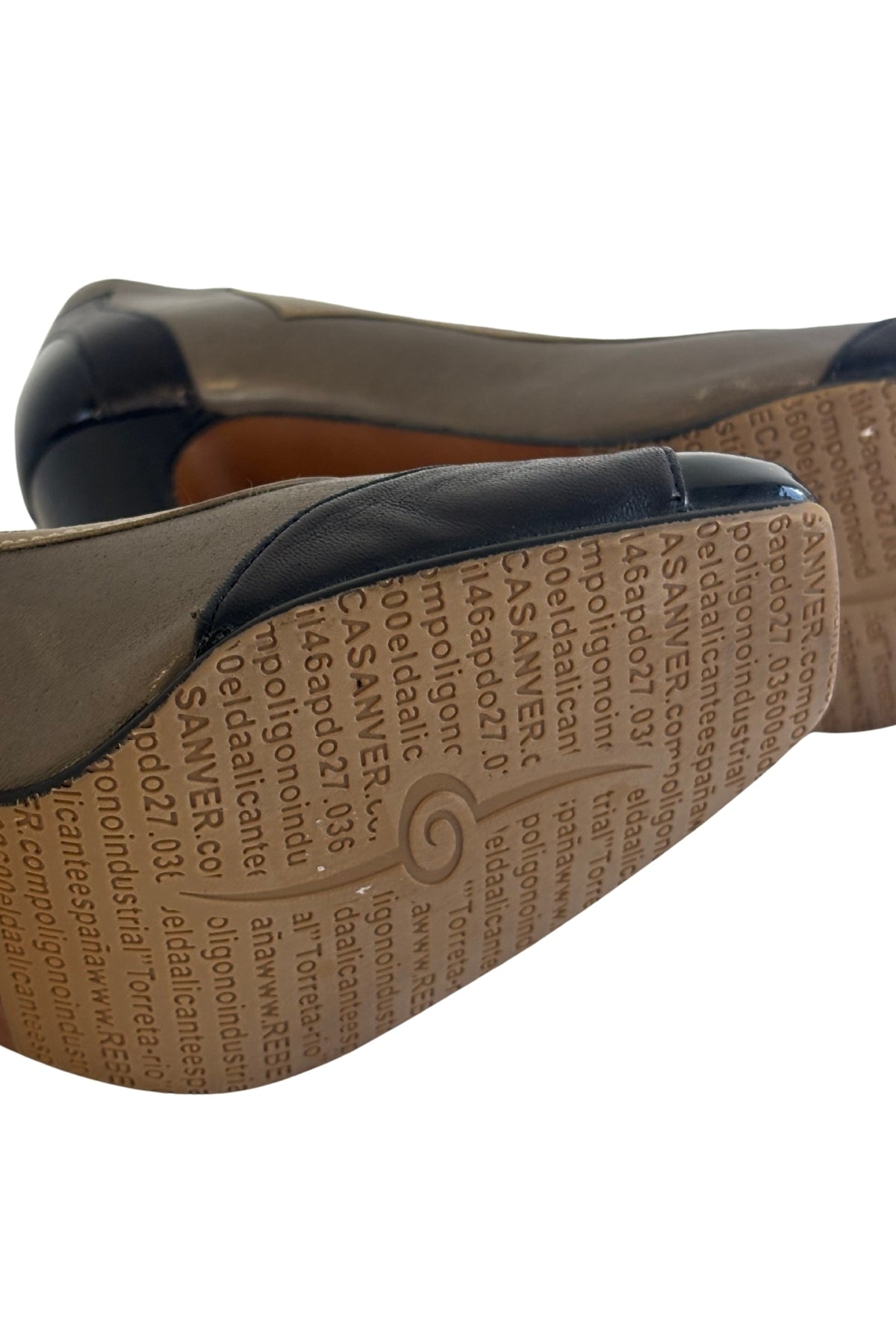 Rebecca Sanver leather tri toned heels, 36 1/2