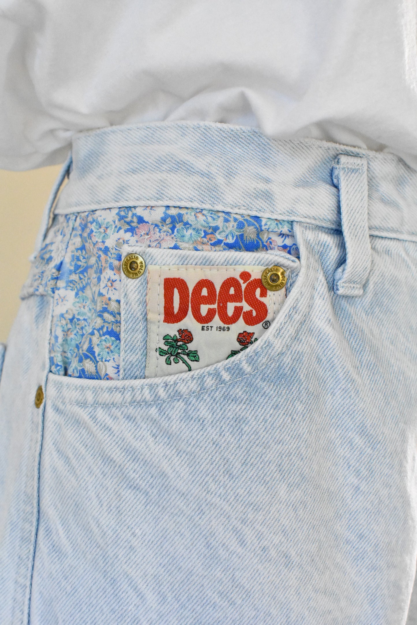 Dee's high waisted retro floral panel mom jeans, 14