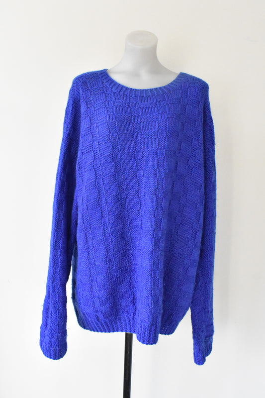 Big beautiful royal blue knit jersey, size XL