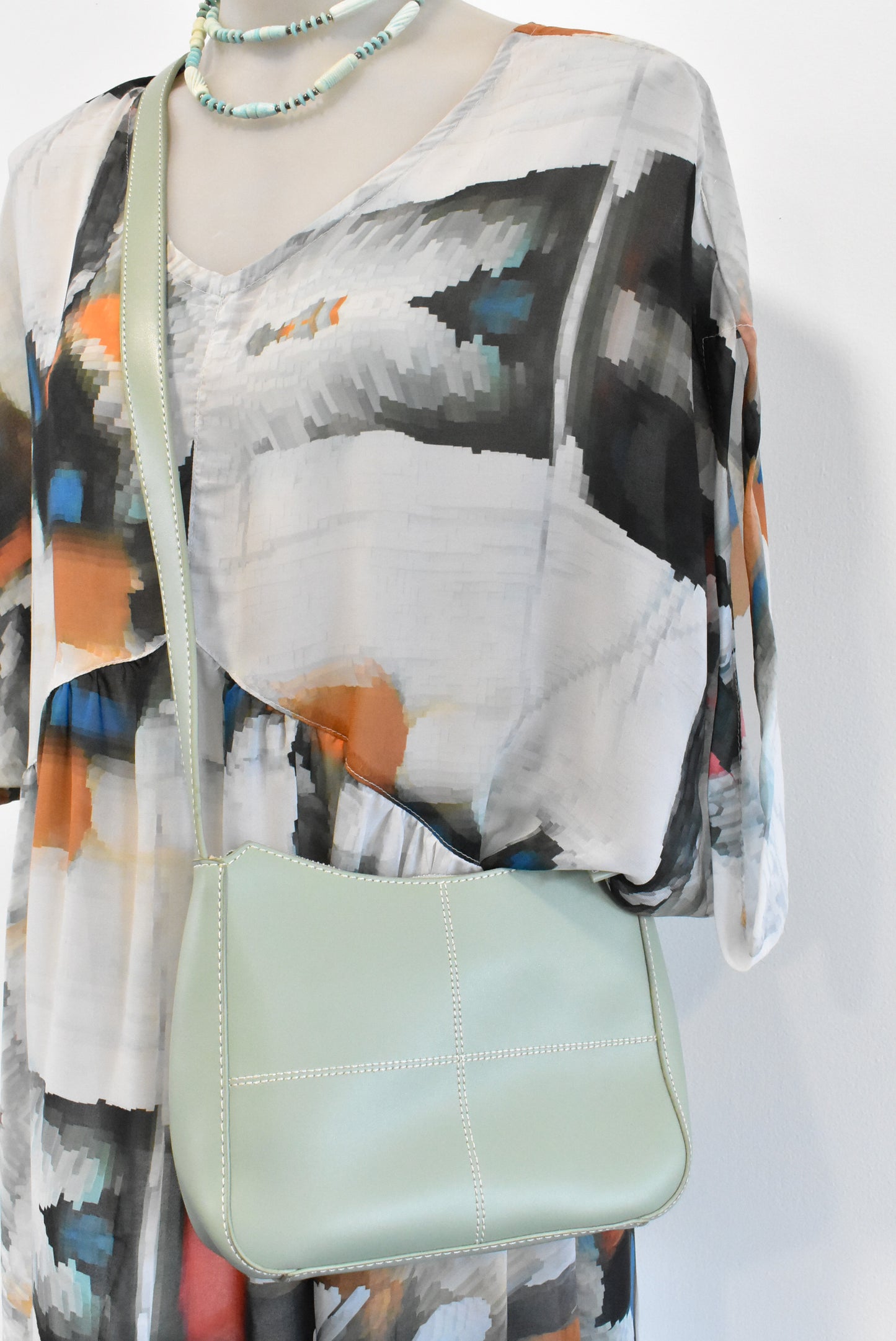 Pastel green shoulder bag