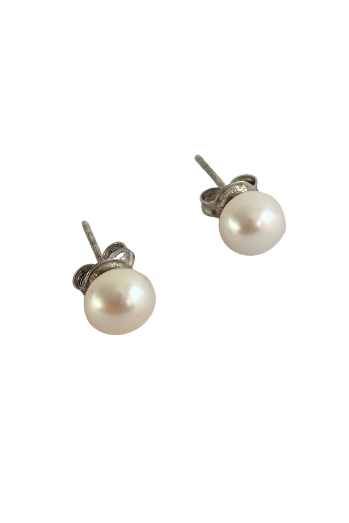 White pearl 925 stud earrings