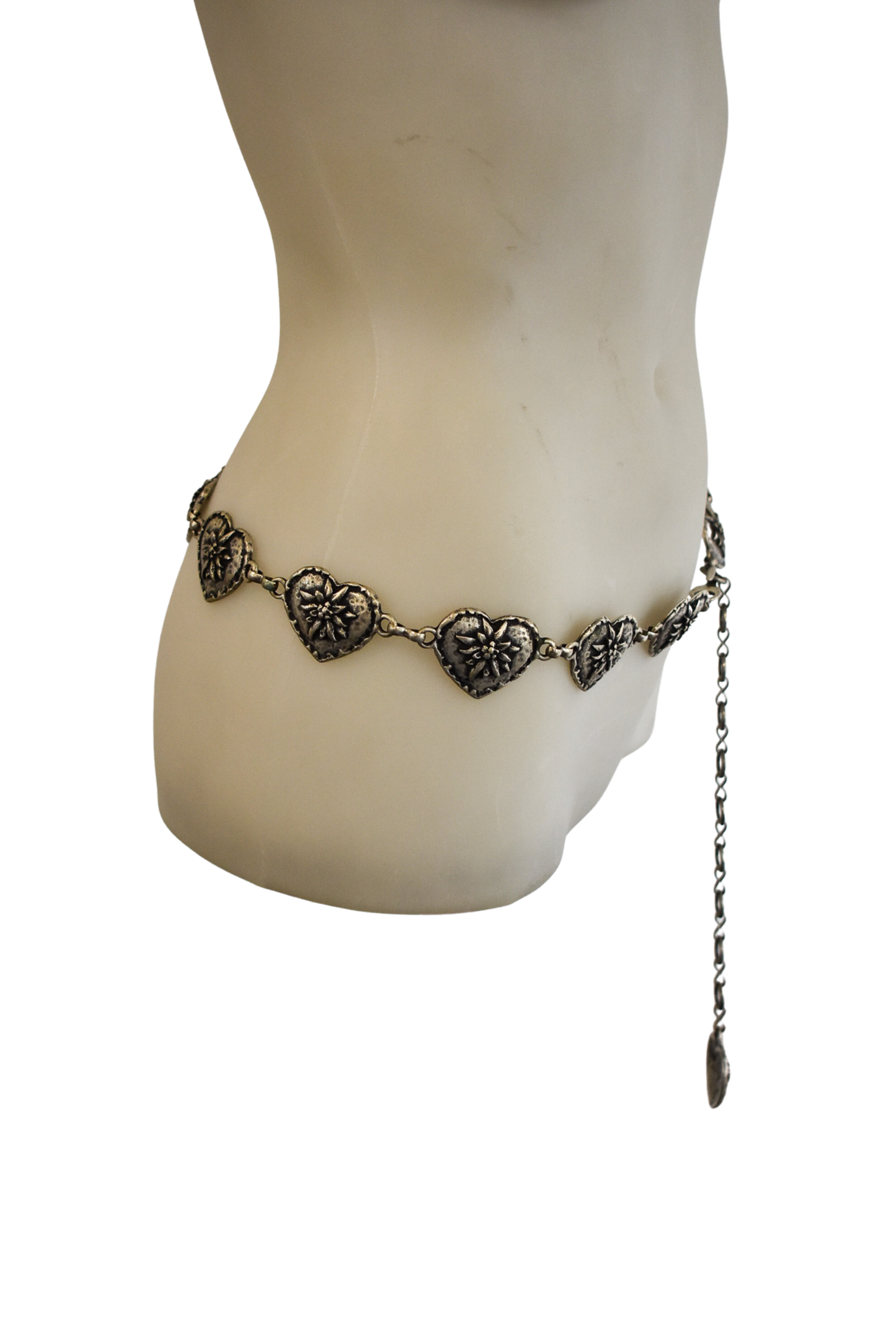 Y2K metal heart belt