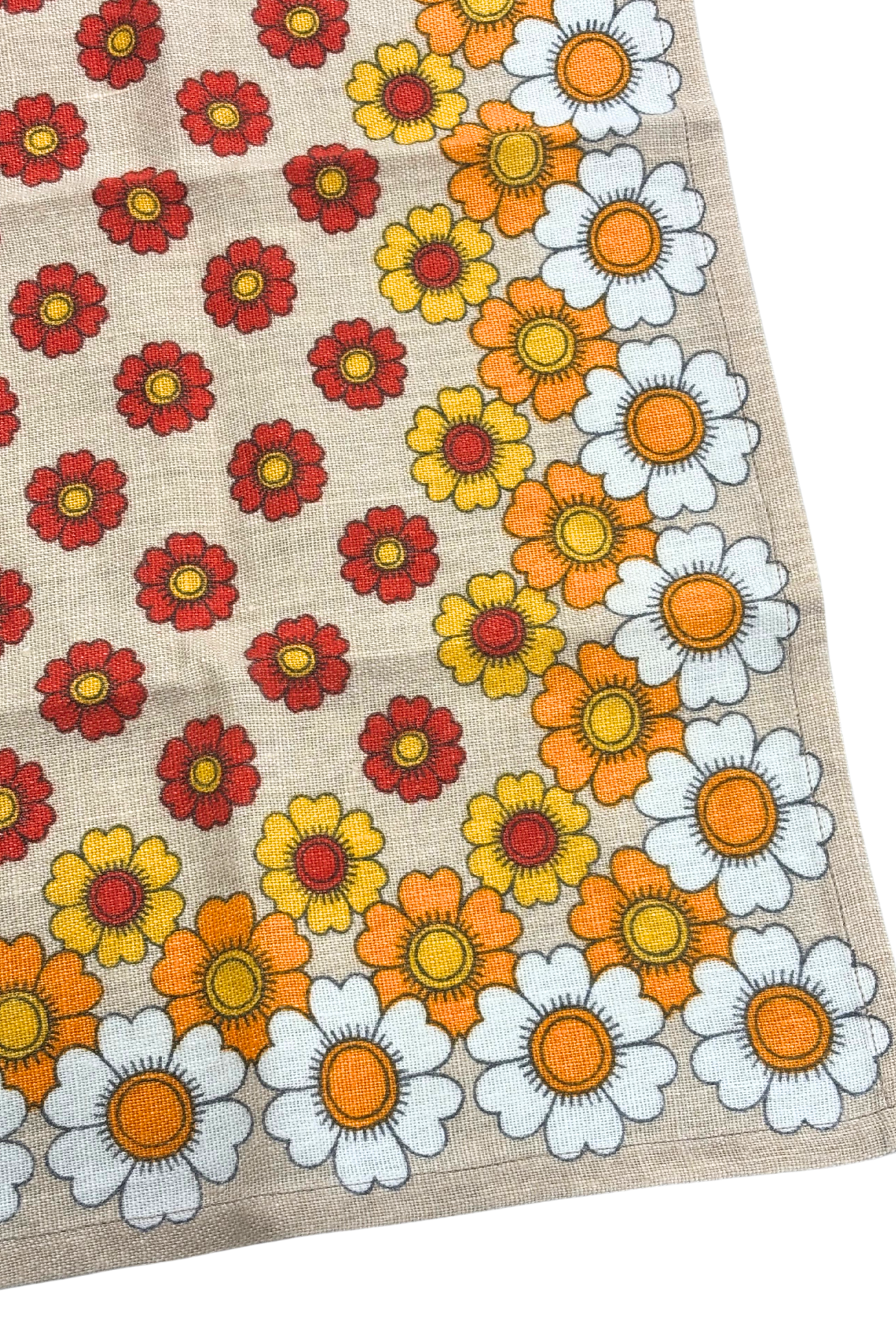 Vintage floral tea towel