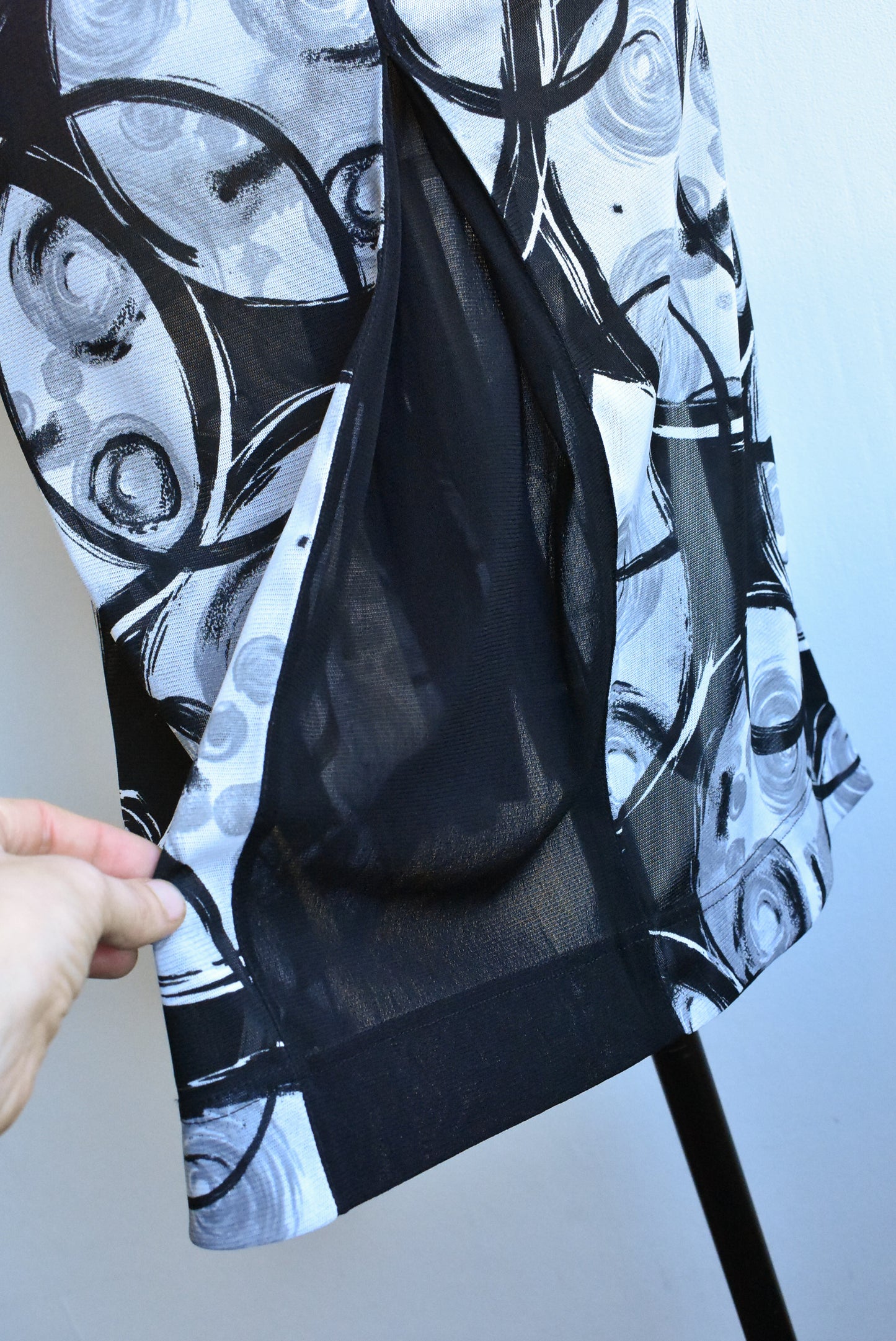 Redhead sheer black and white dress, size 10
