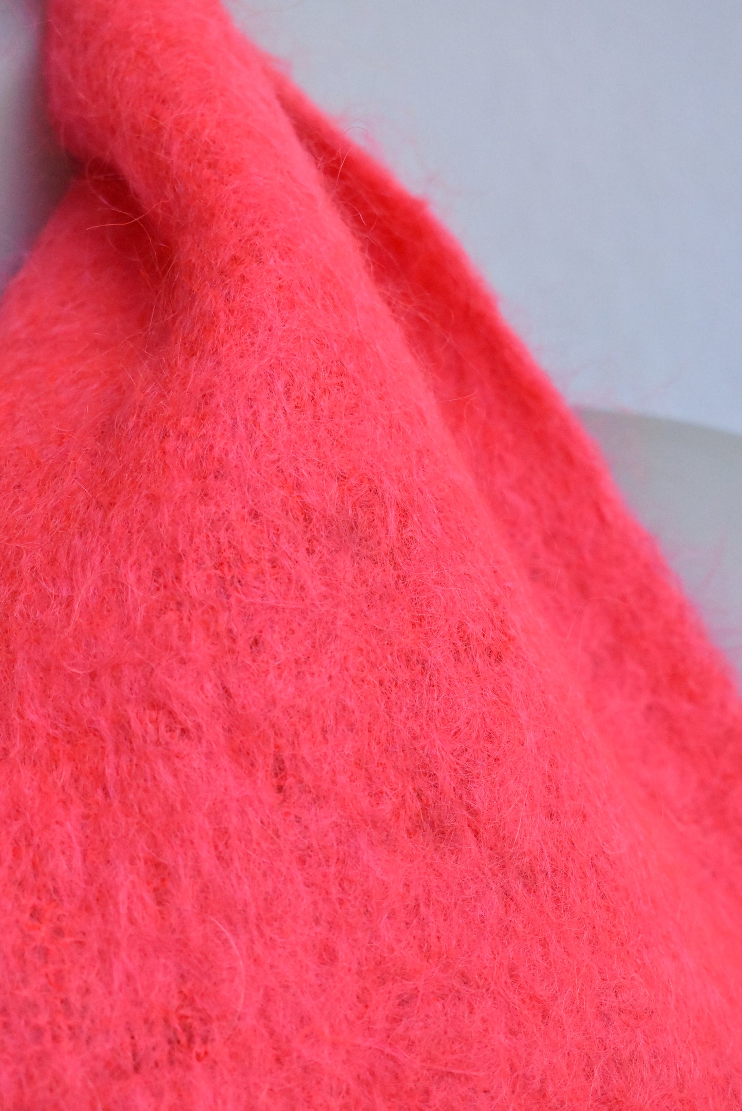 All Mohair Pile coral pink scarf