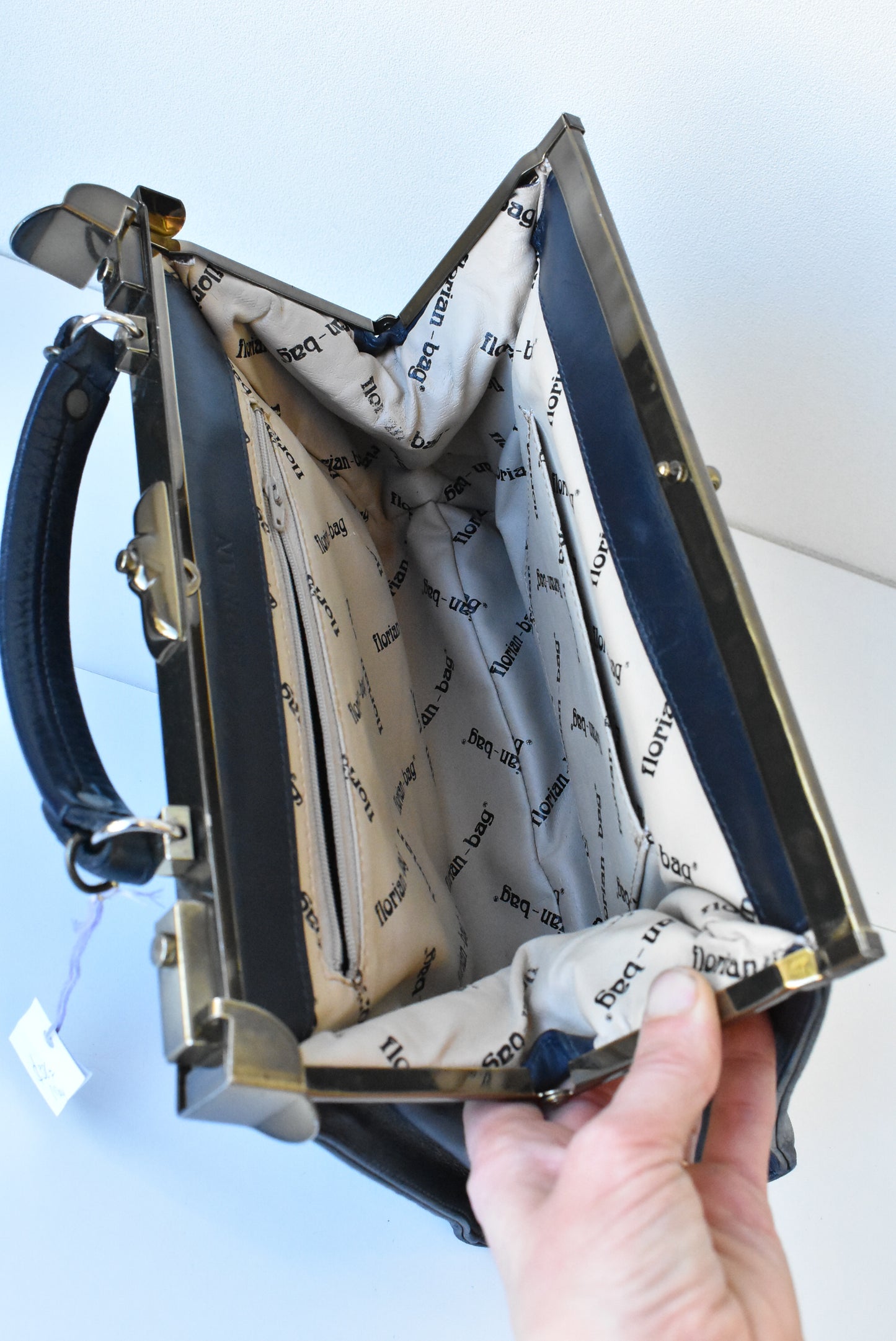Florian (faux?) dark navy handbag