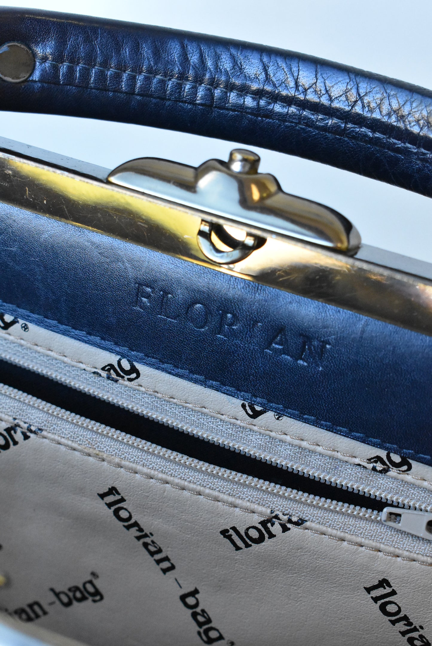 Florian (faux?) dark navy handbag