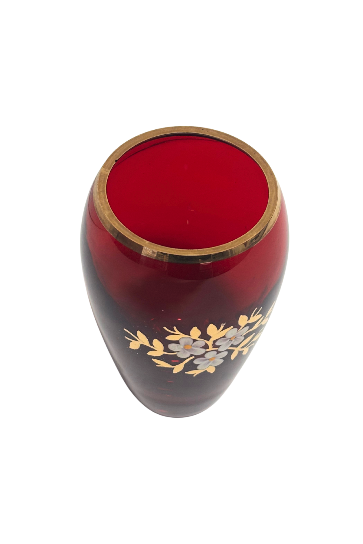 Bohemian ruby red + gold glass
