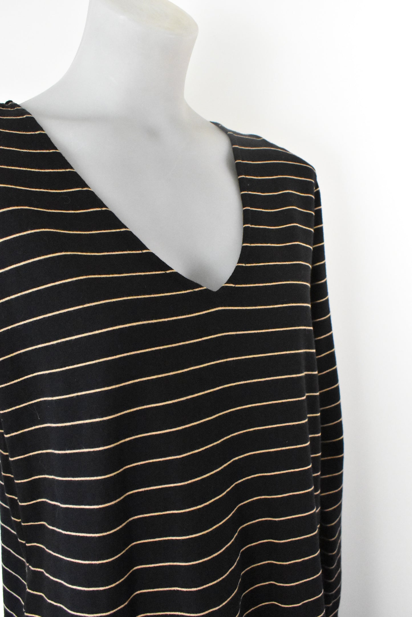 Moochi black & tan 100% cotton asymmetric dress, size S