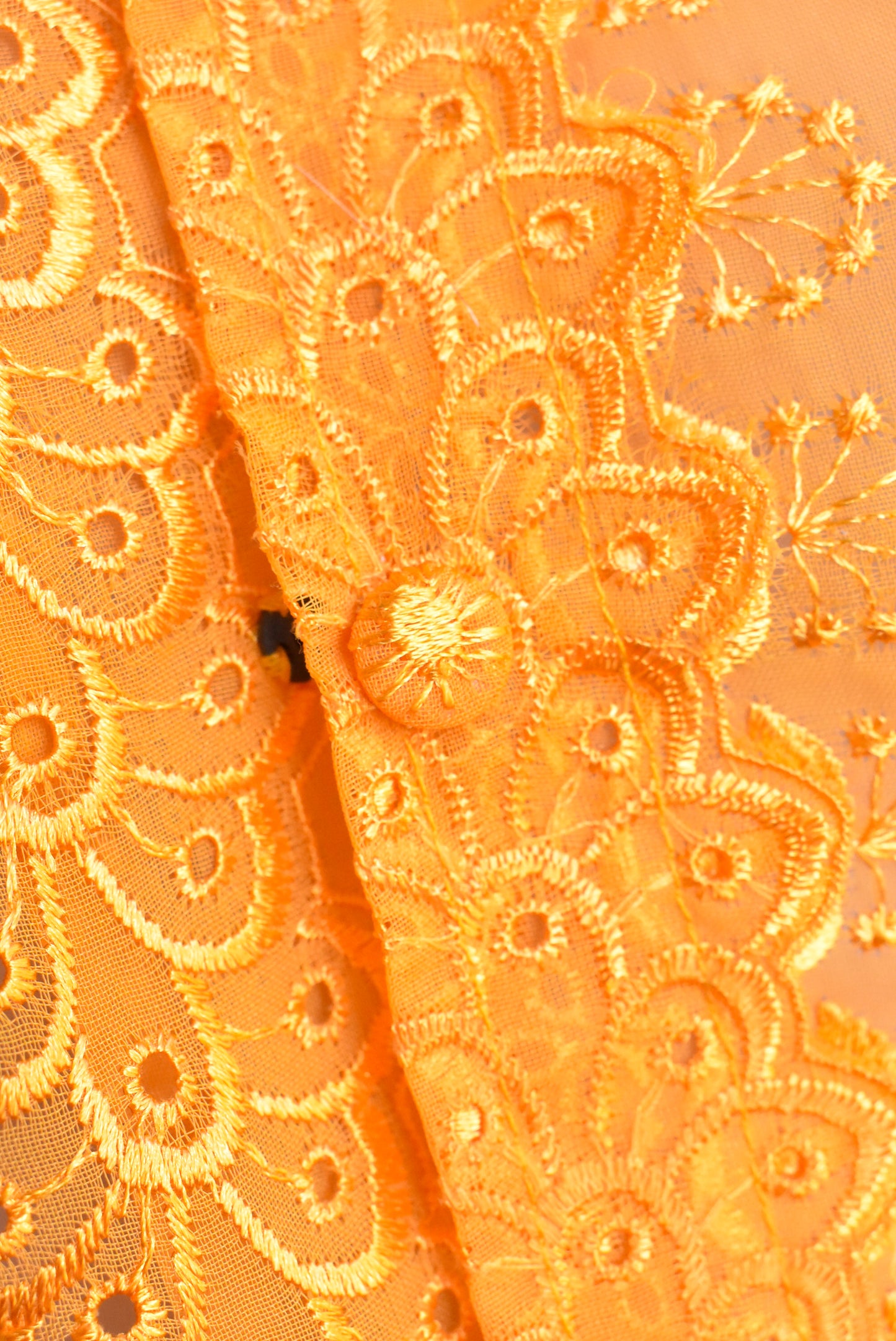 Handmade orange button-up shirt, XS