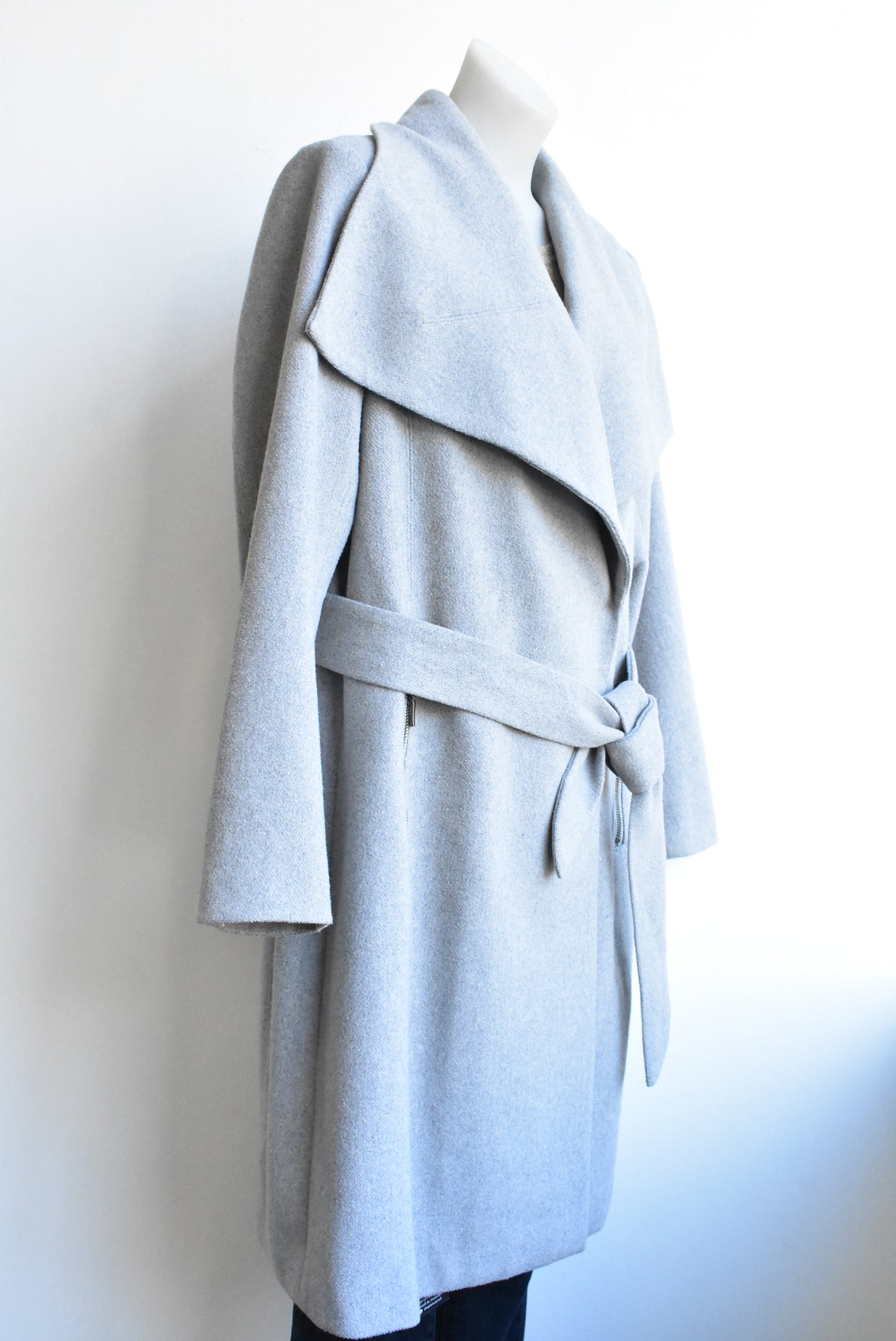 Whistle warm grey coat with belt,16
