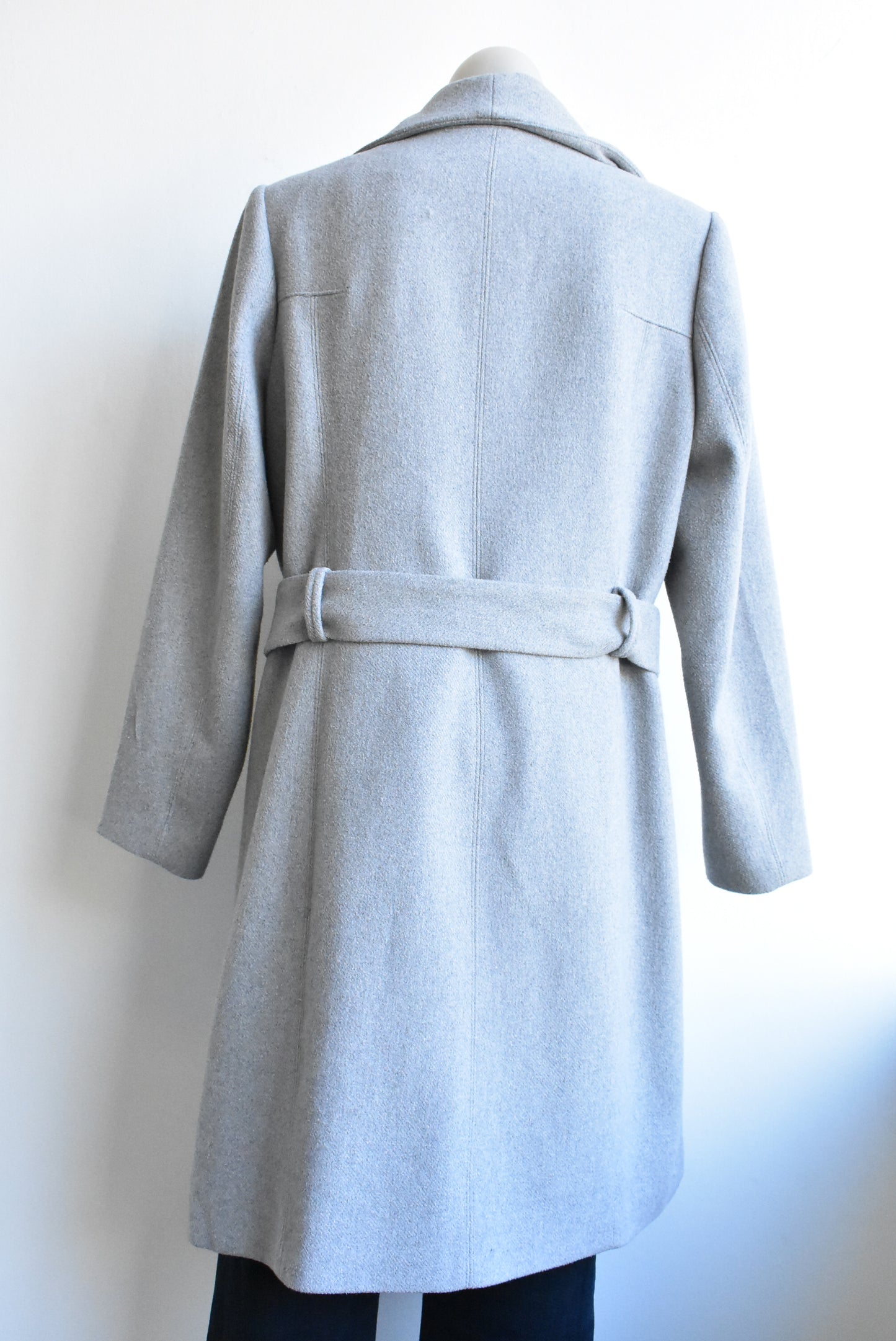 Whistle warm grey coat with belt,16