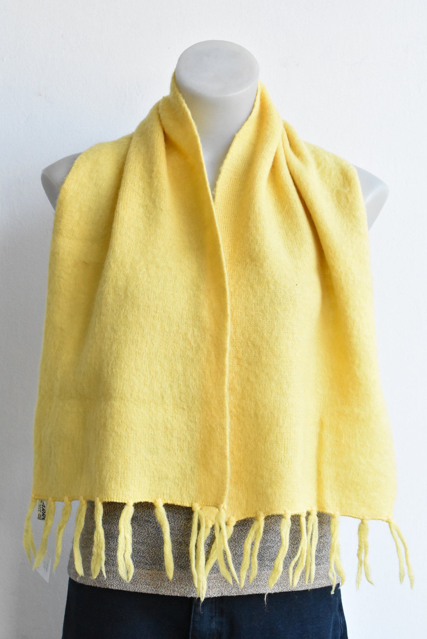 Arrow Vintage Yellow Woollen Scarf, made in NZ