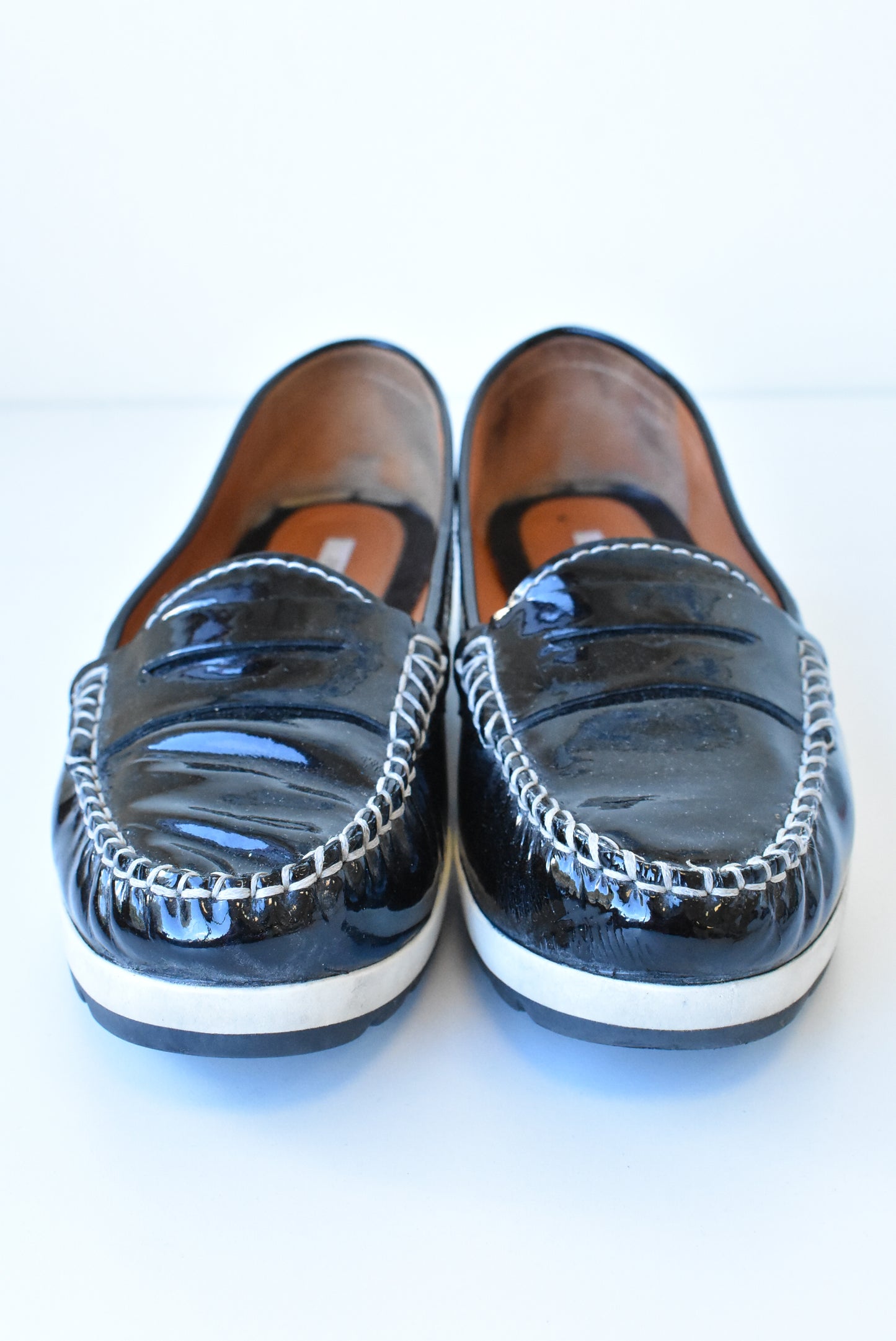 Geox Black patent leather shoes Sz 40