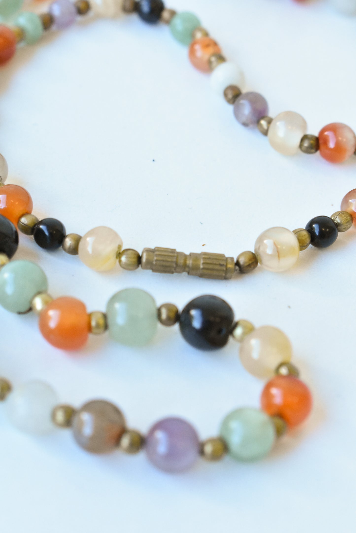 Vintage semiprecious bead necklace
