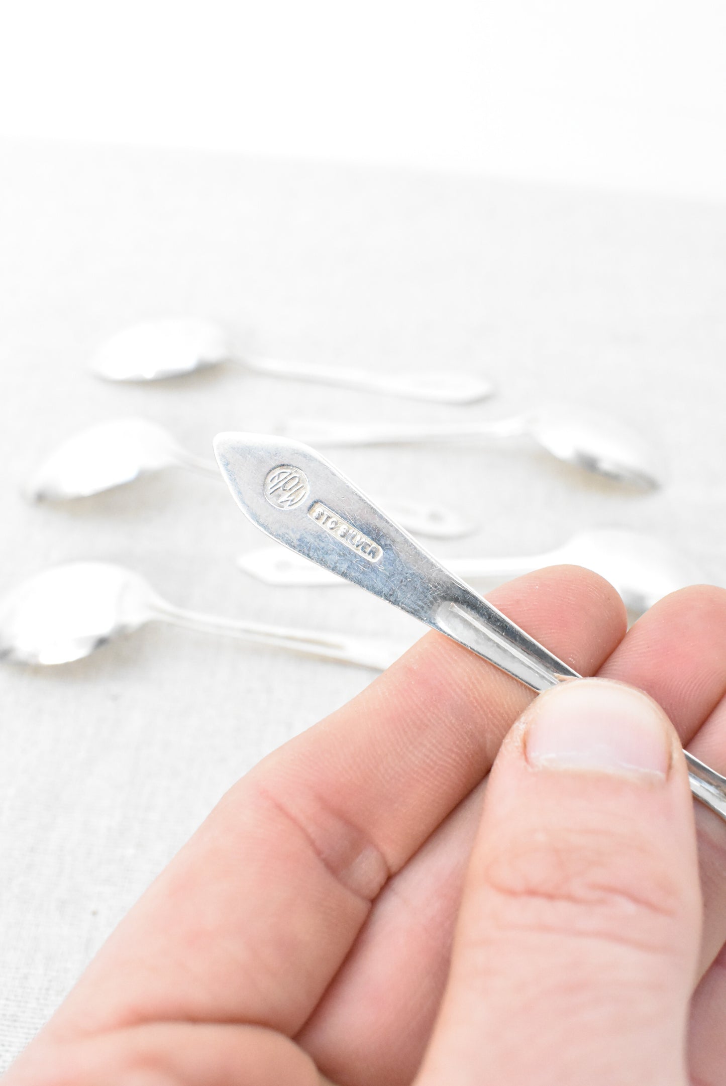 APW sterling silver teaspoon set, Retro