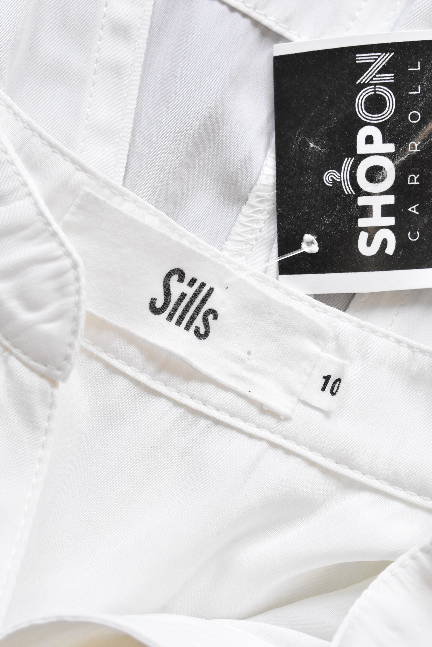Sills white shirt dress with pockets, 10