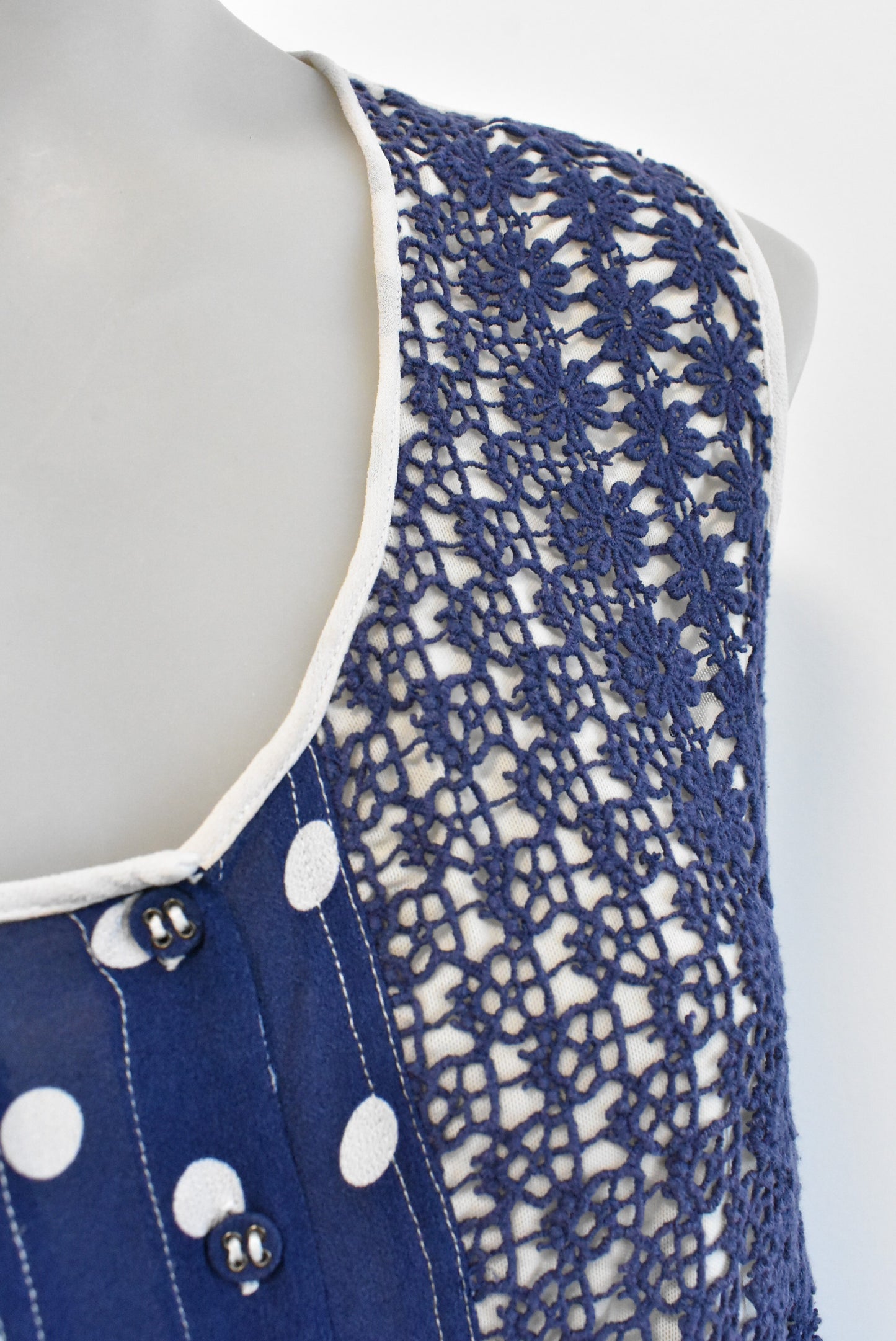 Verge polkadot button front NZ designed dress, 14