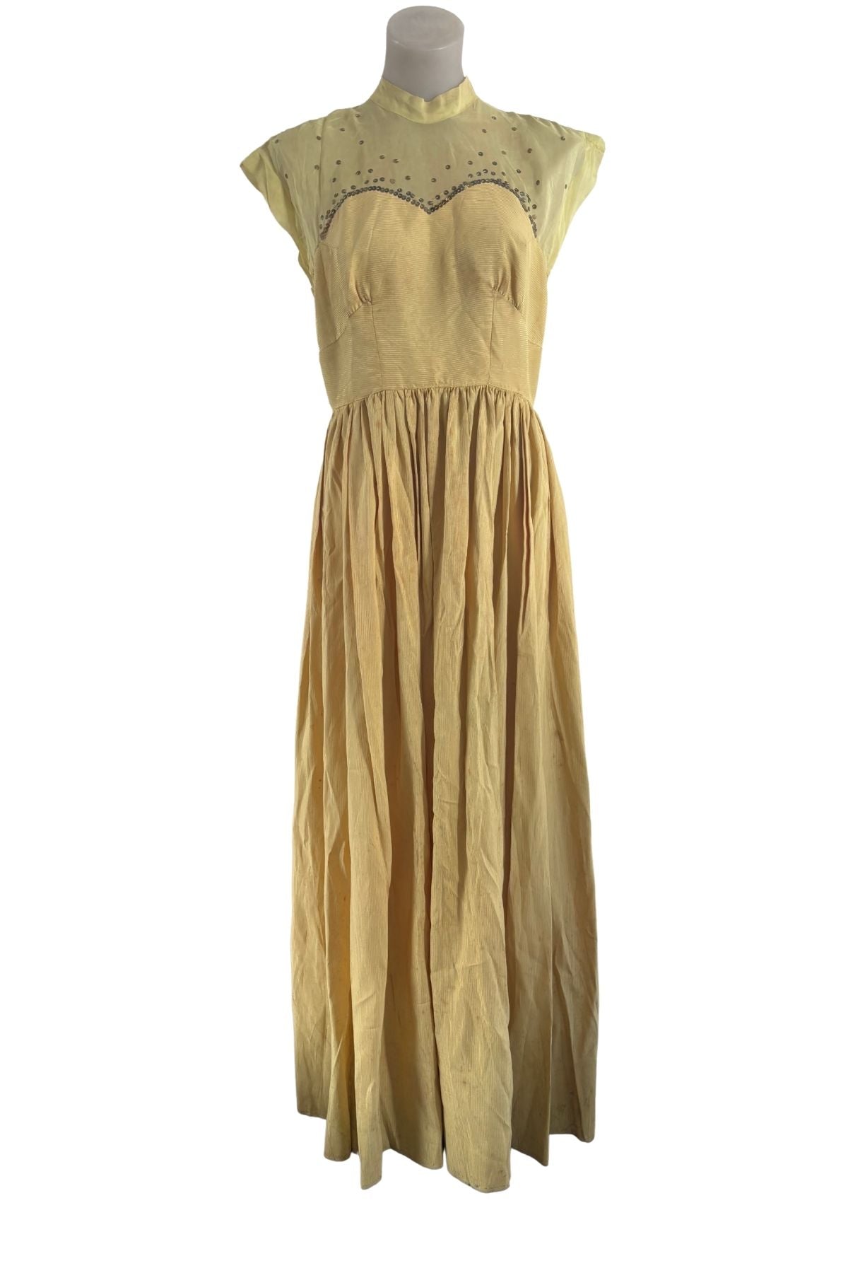 1950's Silk sequin gown, M/L