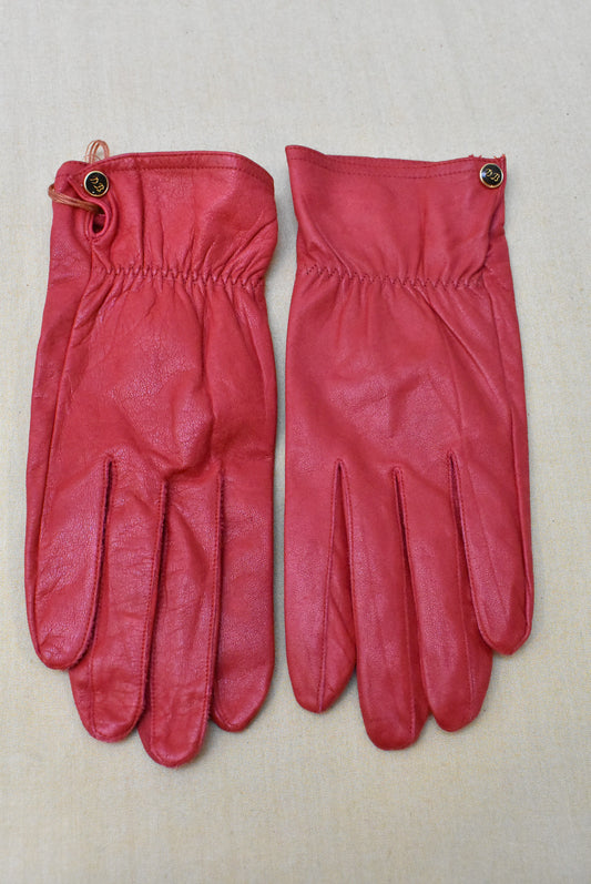 DB red leather gloves (NWT)