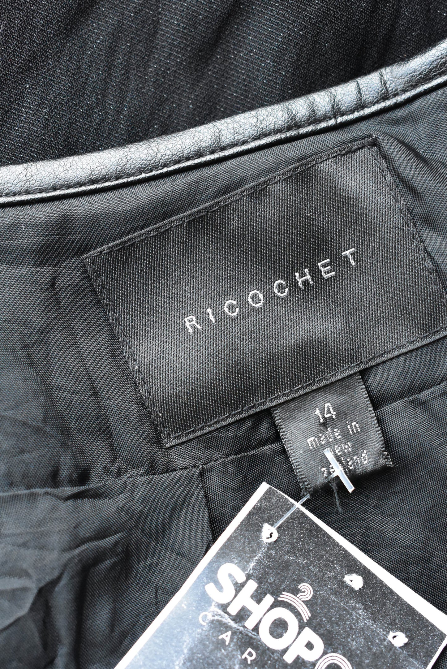 Ricochet black skirt made in nz, size 14
