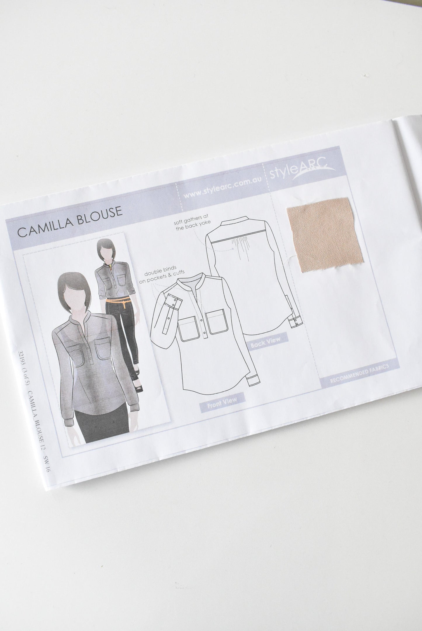 StyleARC Camilla Blouse sewing pattern, size 10