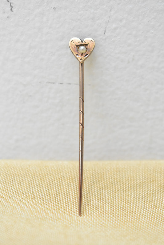 Vintage 14ct gold pin with real pearl