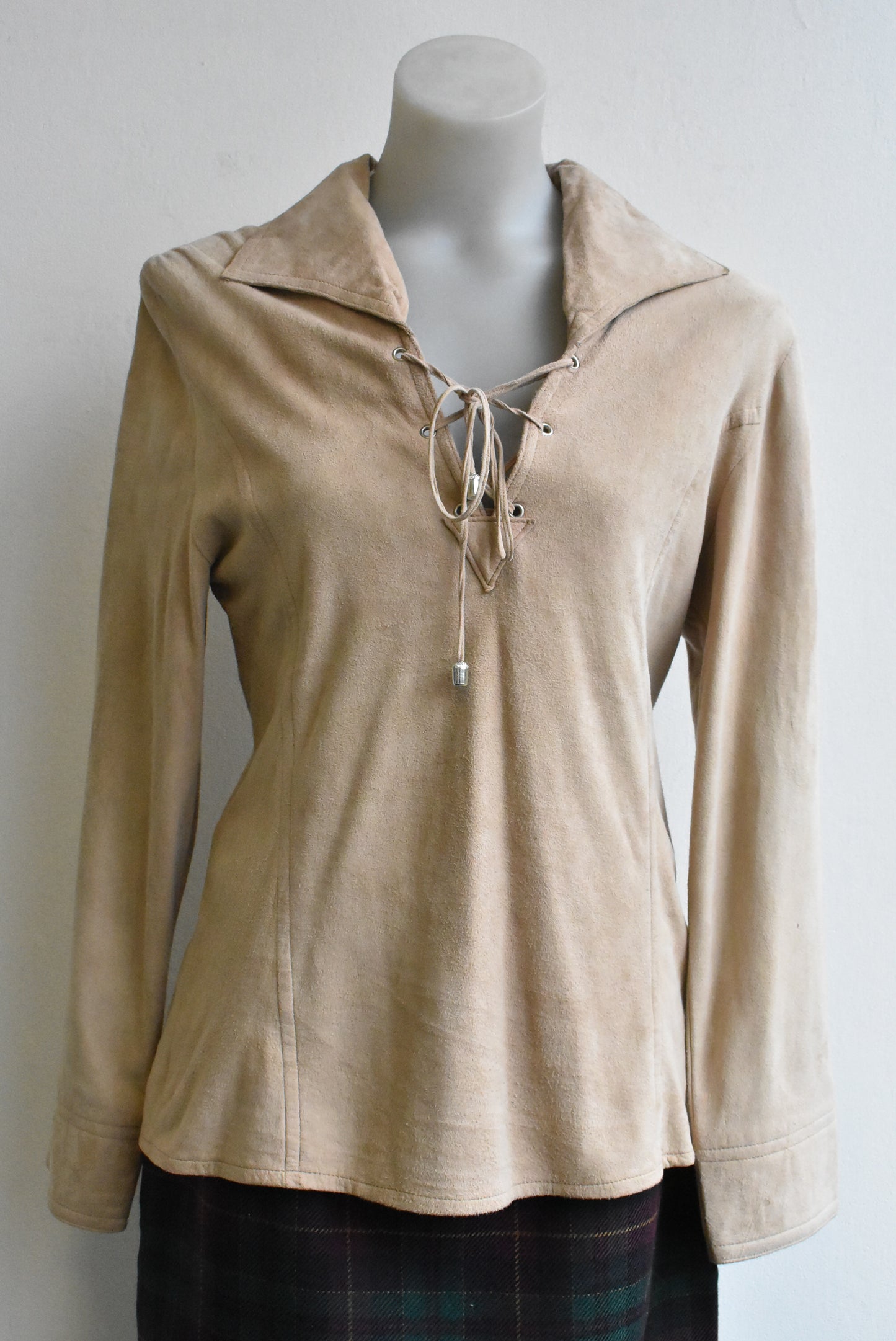 Hide Style Lace Up Top -made in Oamaru