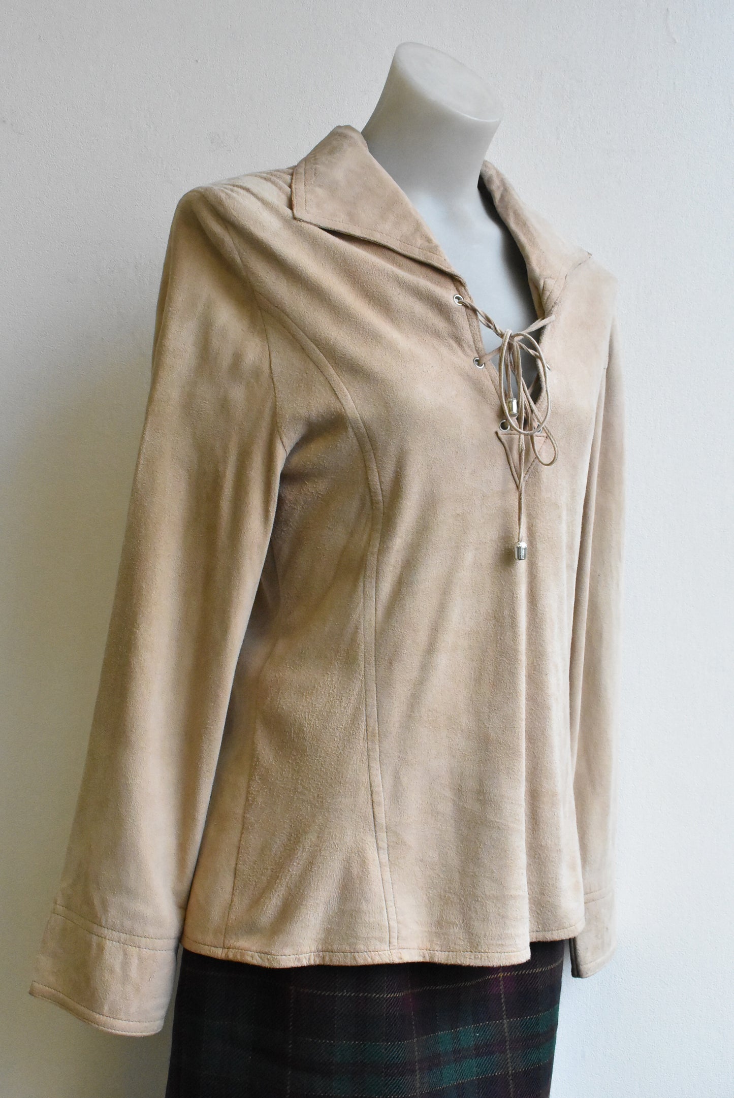 Hide Style Lace Up Top -made in Oamaru