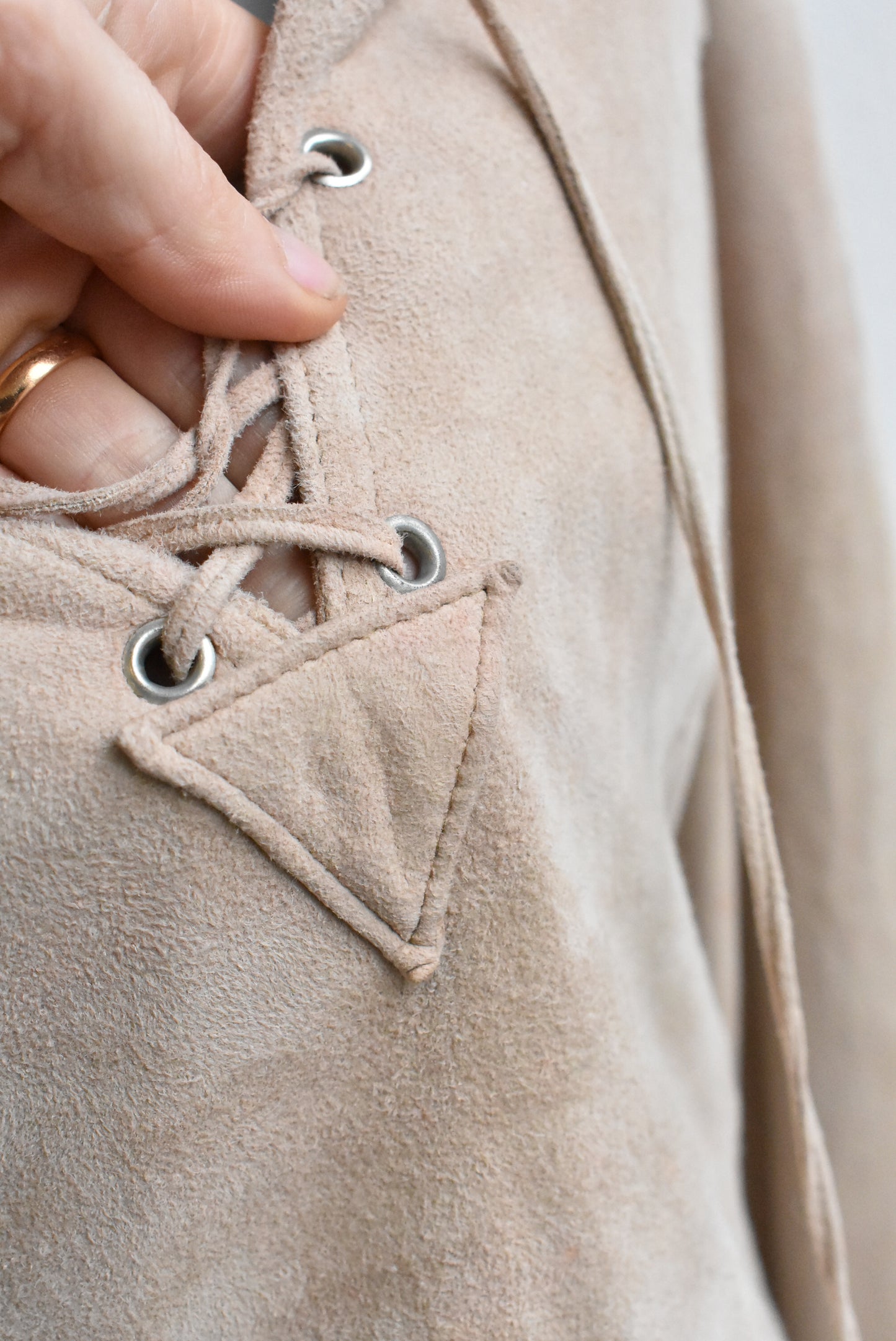 Hide Style Lace Up Top -made in Oamaru
