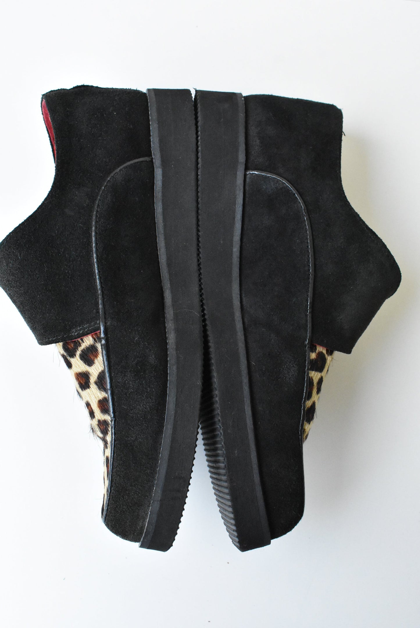 Red or Dead women's leather and suede cheetah print shoes, size 38