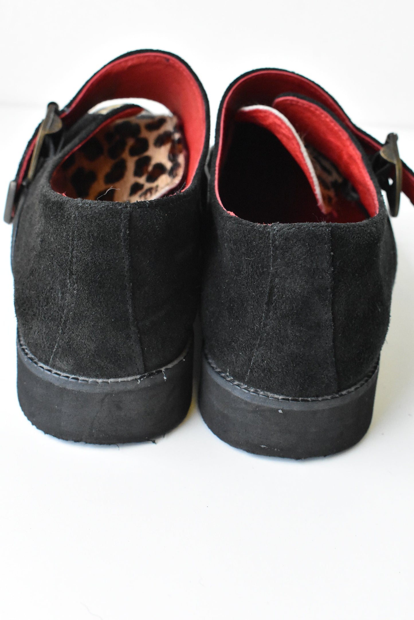 Red or Dead women's leather and suede cheetah print shoes, size 38
