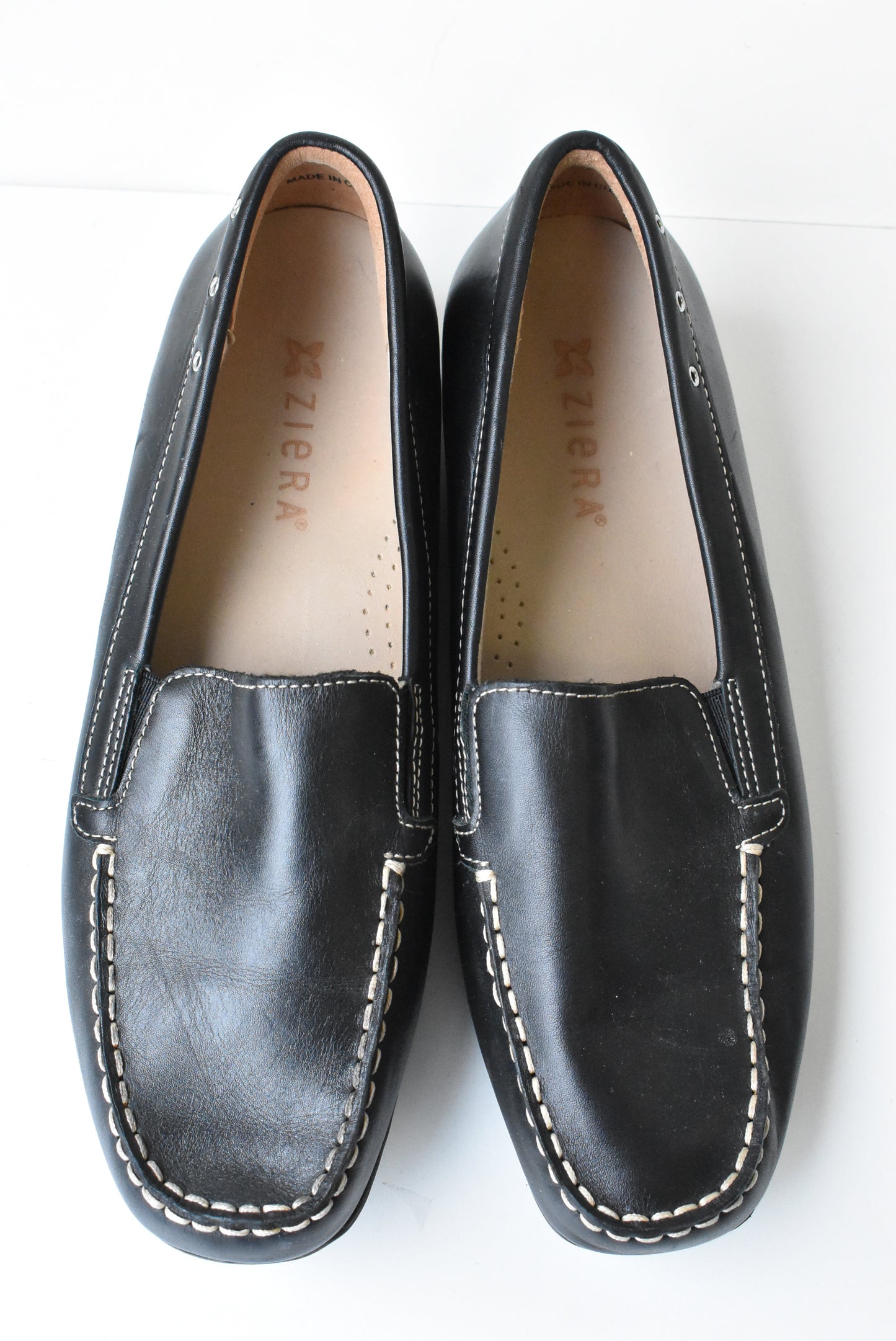 Ziera black leather women's shoes, size 39