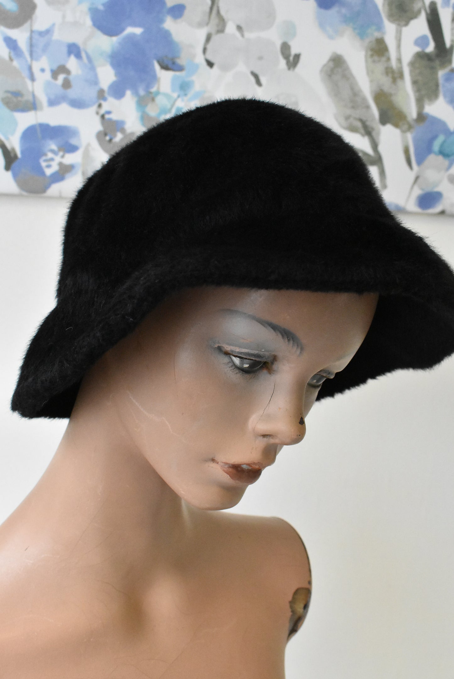 Glassons black faux fur bucket hat