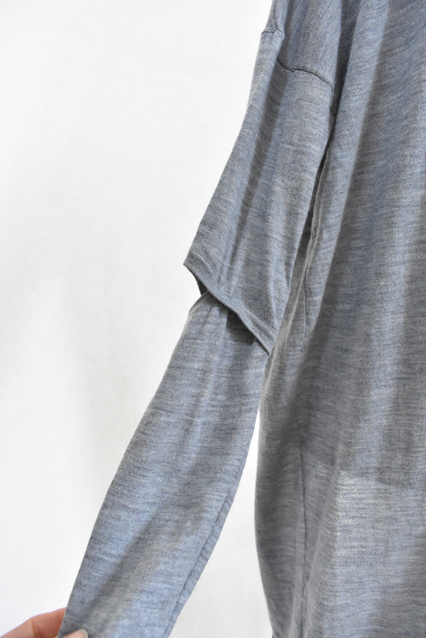 Storm grey merino longline cardigan, 12