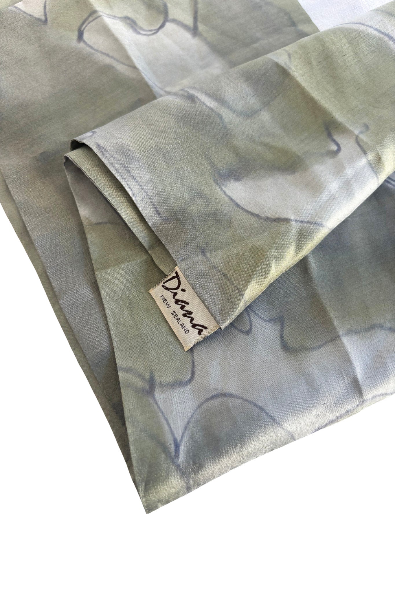 Diana NZ made pure silk sage green scarf