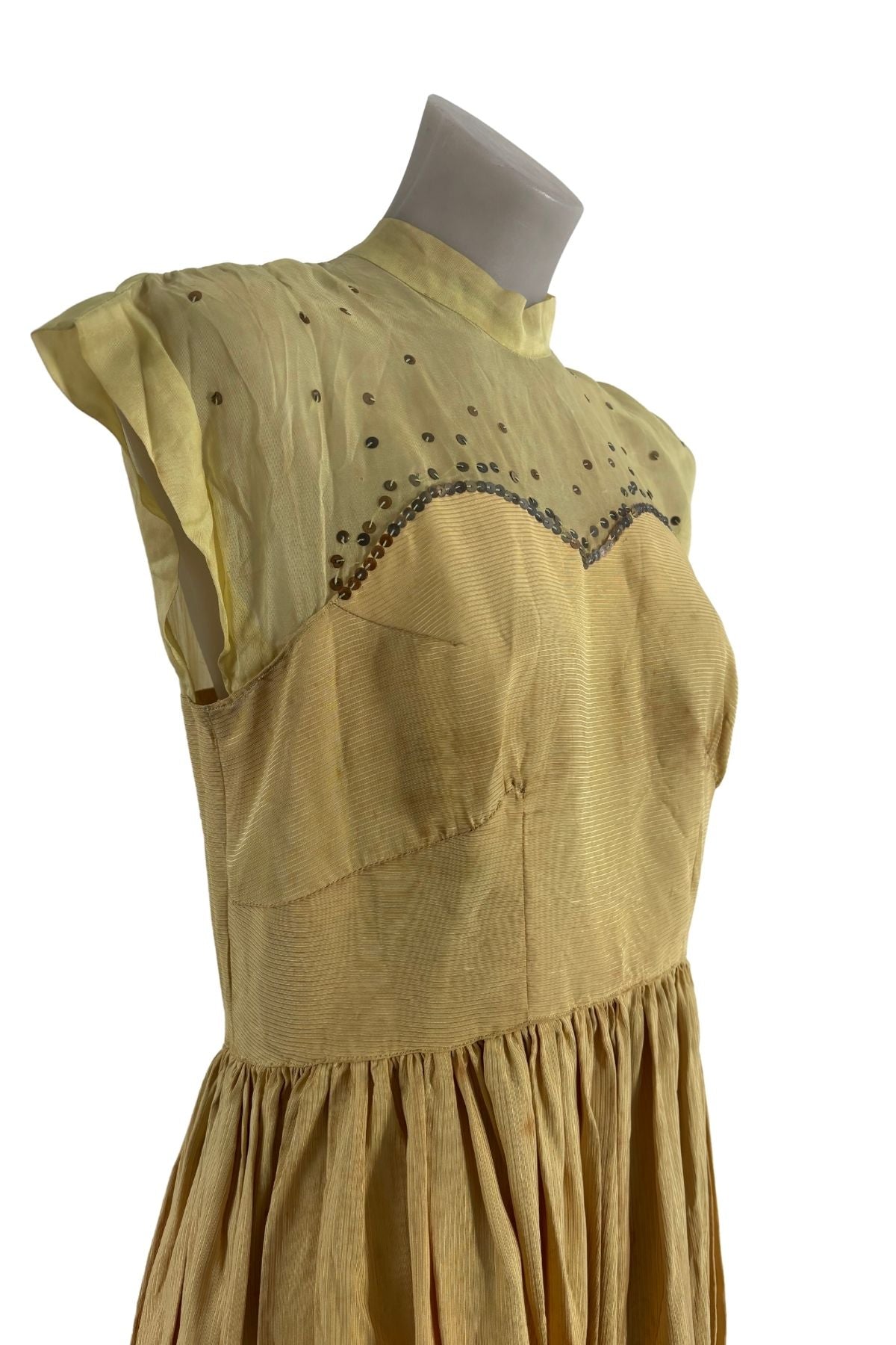 1950's Silk sequin gown, M/L