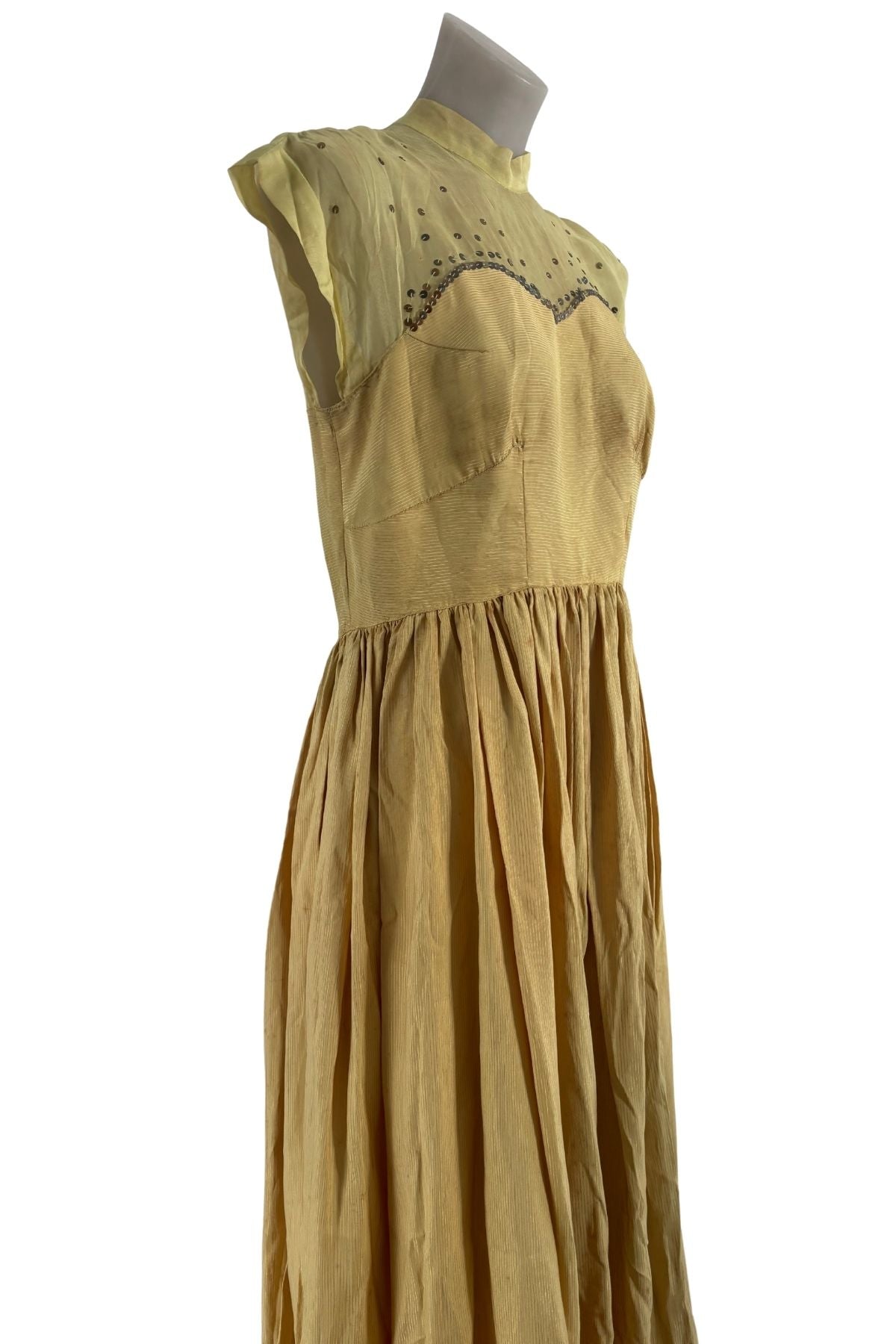 1950's Silk sequin gown, M/L
