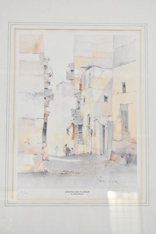 David Howell "Morning Chat in Jeddah" limited addition print, signed