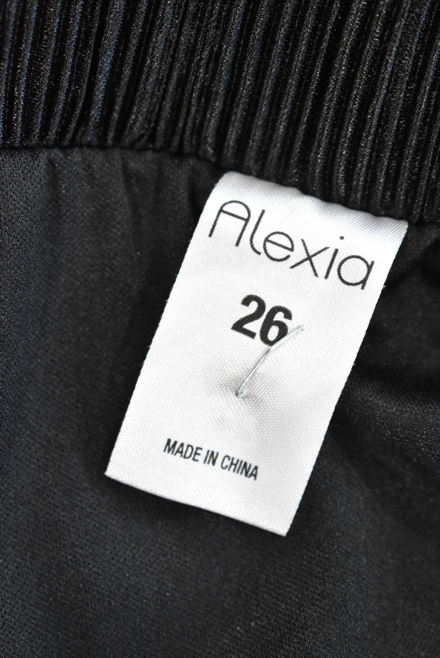 Alexia black pleated midi skirt, 26 (plus)