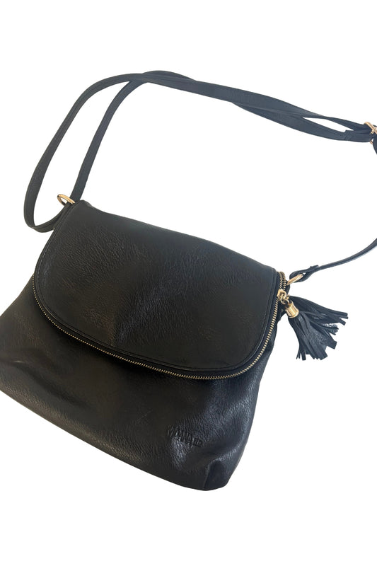 Moana Rd black bag with gold hardware
