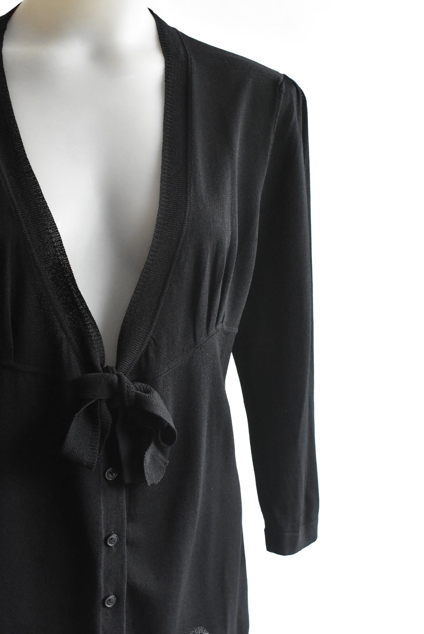 Classique black tie waist knit, size L