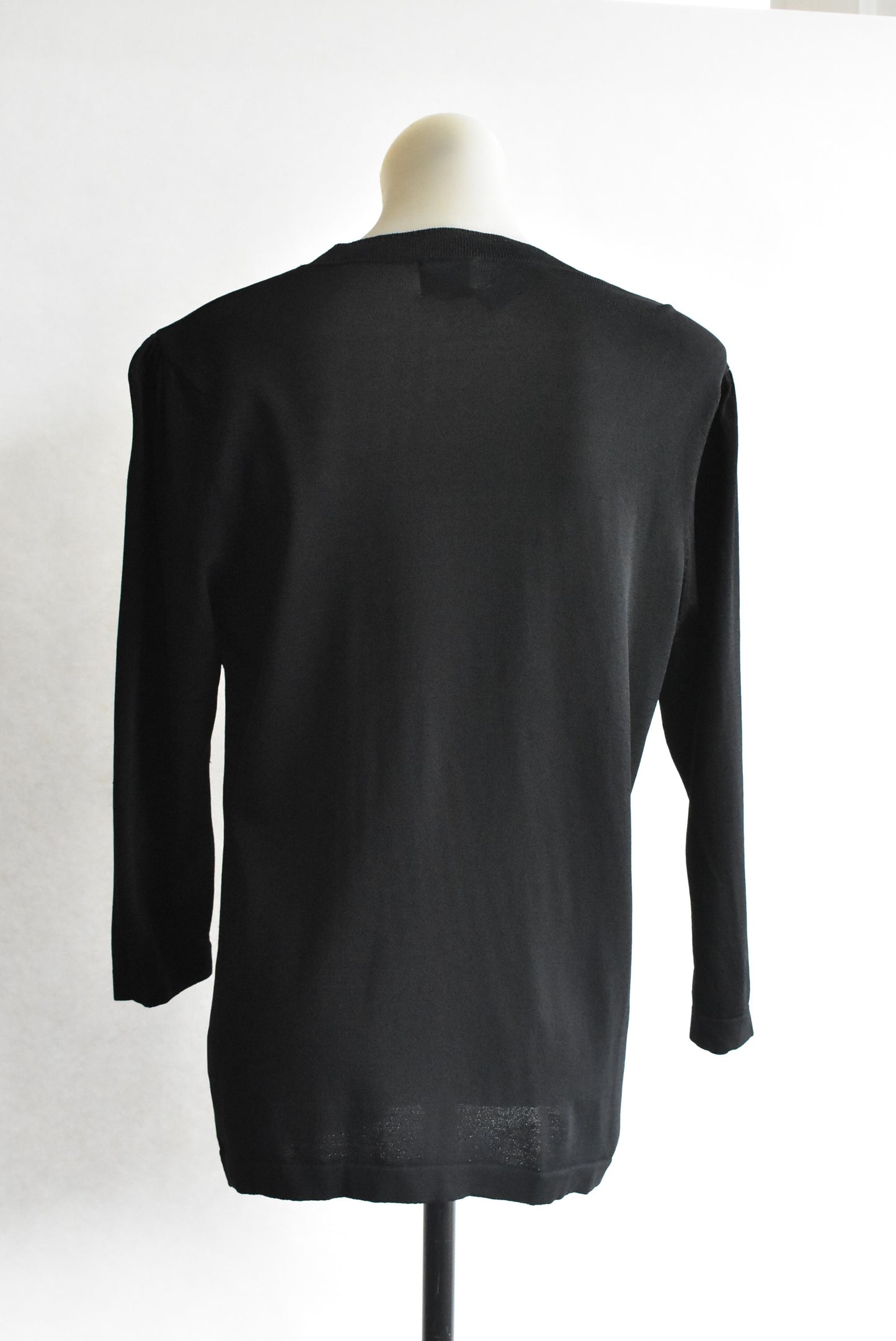 Classique black tie waist knit, size L