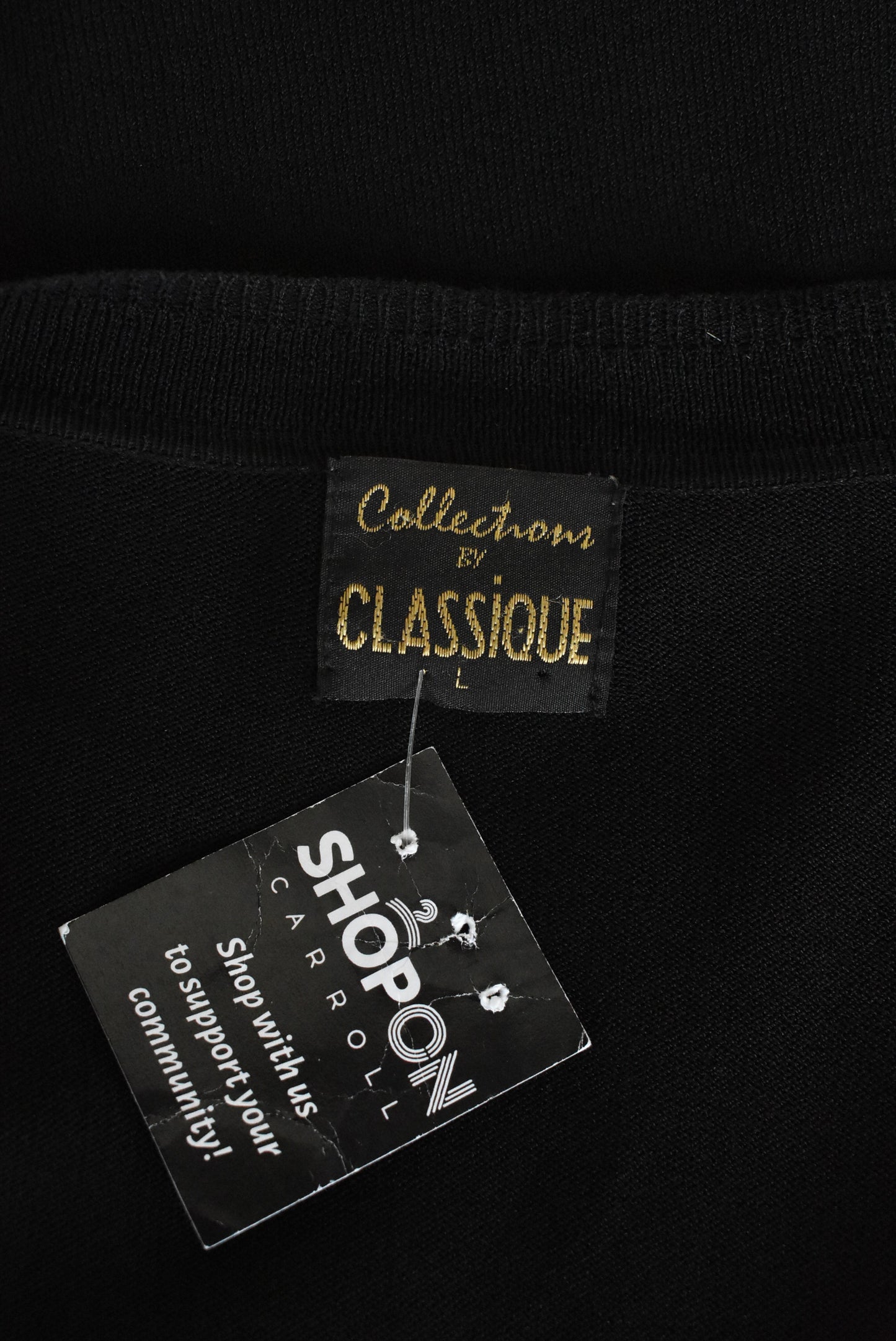 Classique black tie waist knit, size L